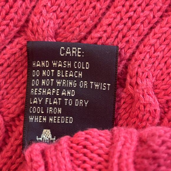 Ralph Lauren women's pink cotton cable knit crew neck sweater size S - Picture 6 of 6